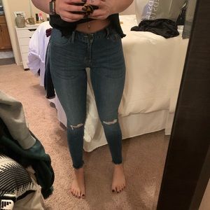 Charlotte Russe’s refuge high waisted blue jeans